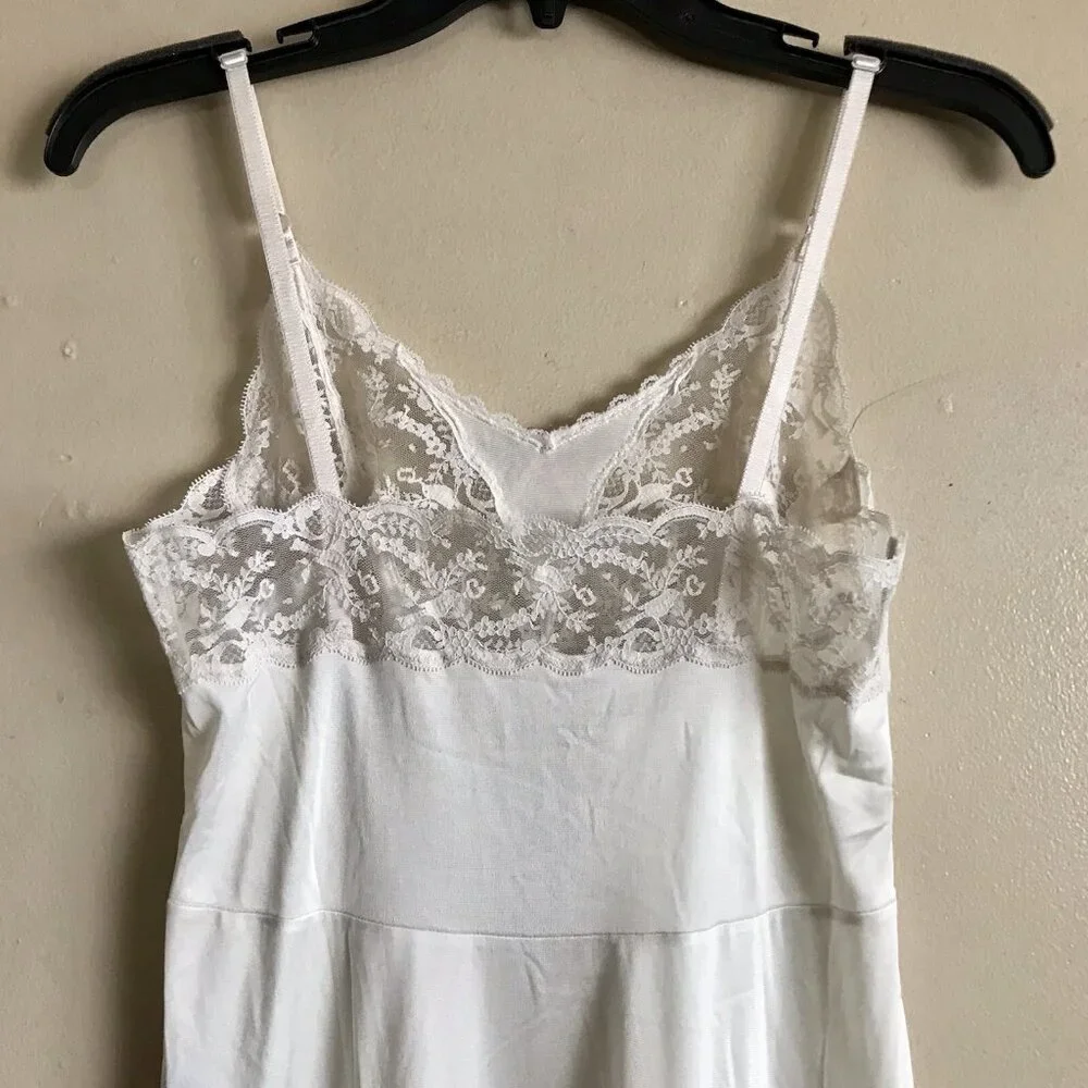 Vintage Palais Ivory Full Slip Dress Size‎ 34 Lace Lingerie